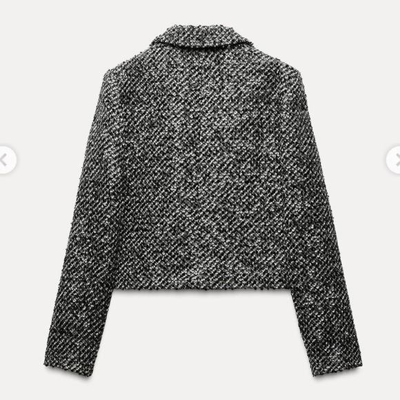 New ZARA Sequined Tweed Jacket - Picture 8 of 13